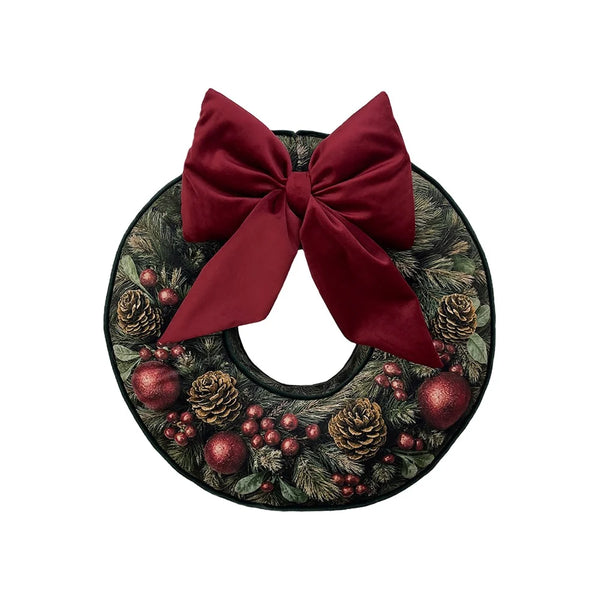 Almofada Guirlanda de Natal com Maxi Laço – 40 cm