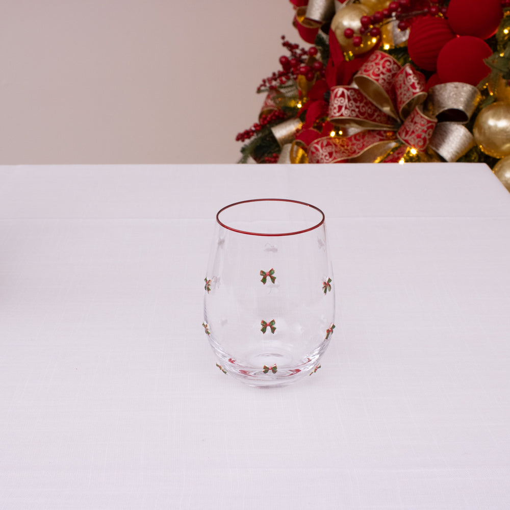 Jogo de Copos Laços de Natal – 4 Peças | 540 ml