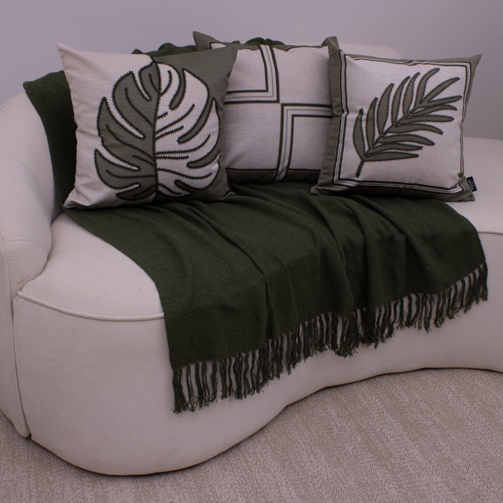 Kit com 3 Capas de Almofadas 43x43 - Verde Elegance
