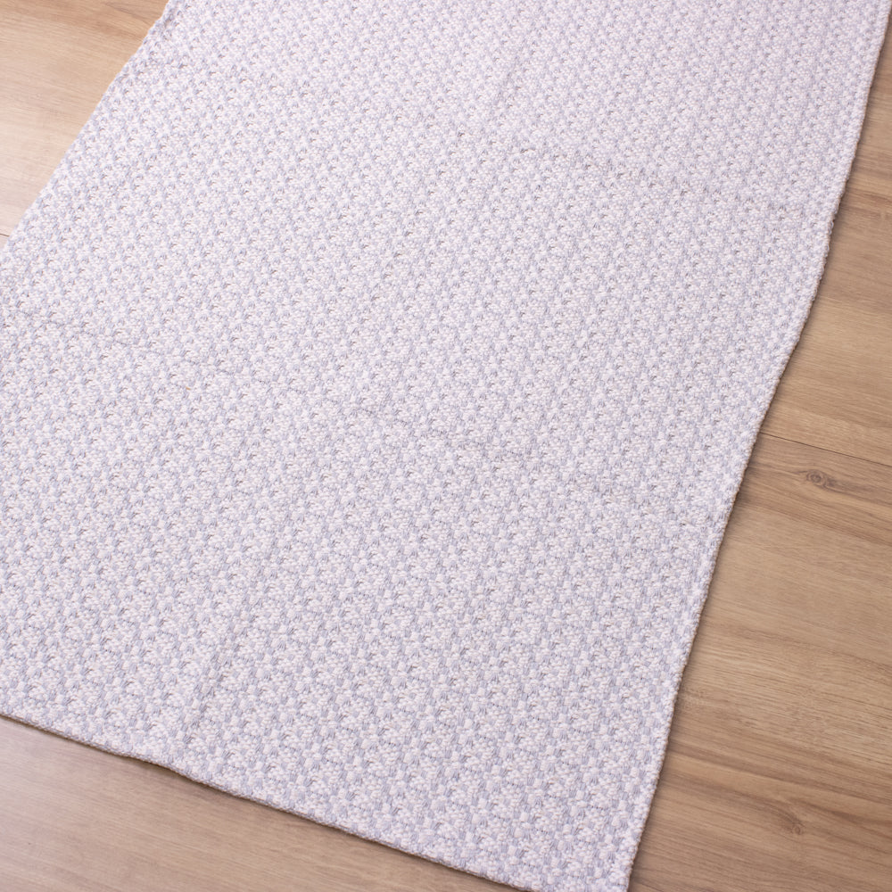 Tapete Beira Cama Indiano 70x140cm - Cru e Cinza Claro