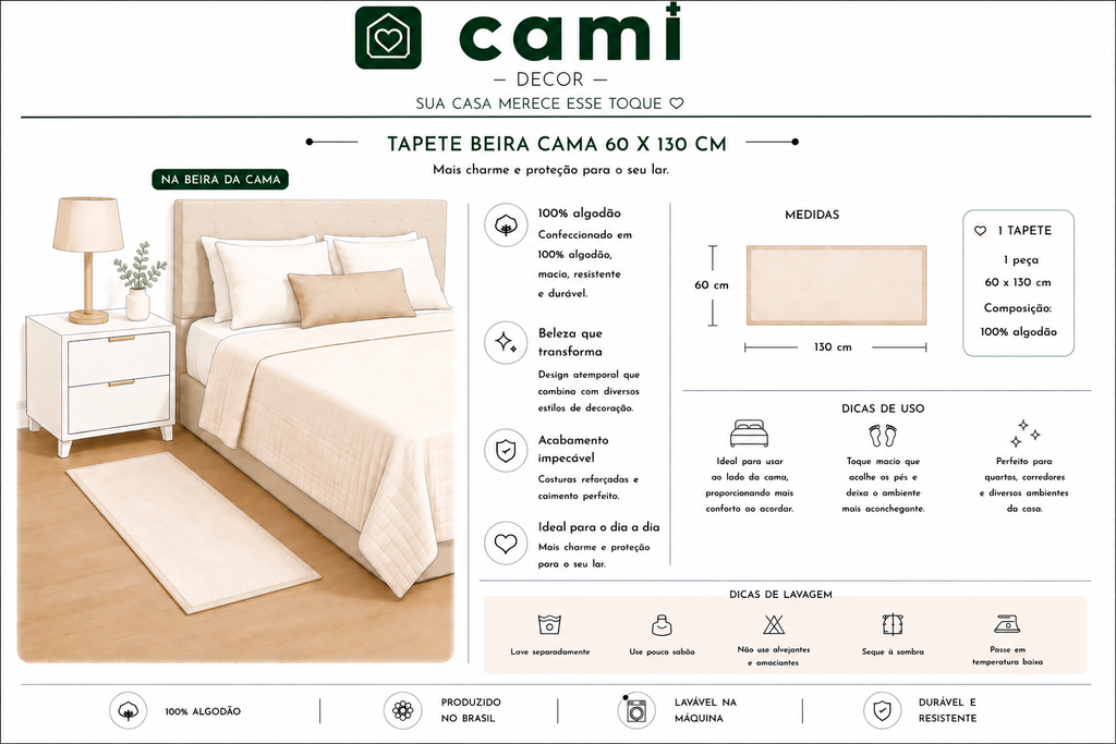 Tapete Beira Cama Maré 60x130 – Azul
