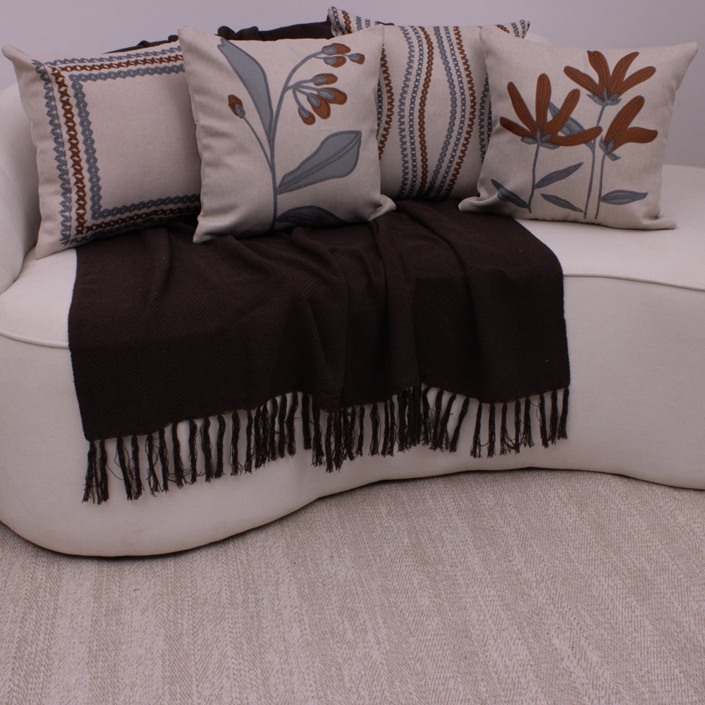 Kit com 4 Capas de Almofadas 43x43 - Botânico Terracota