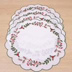 Jogo Americano Jardim de Natal Bordado – Kit 4 Peças