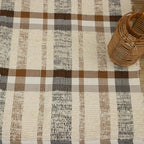 Tapete Beira Xadrez Neutro Elegance 80x150cm
