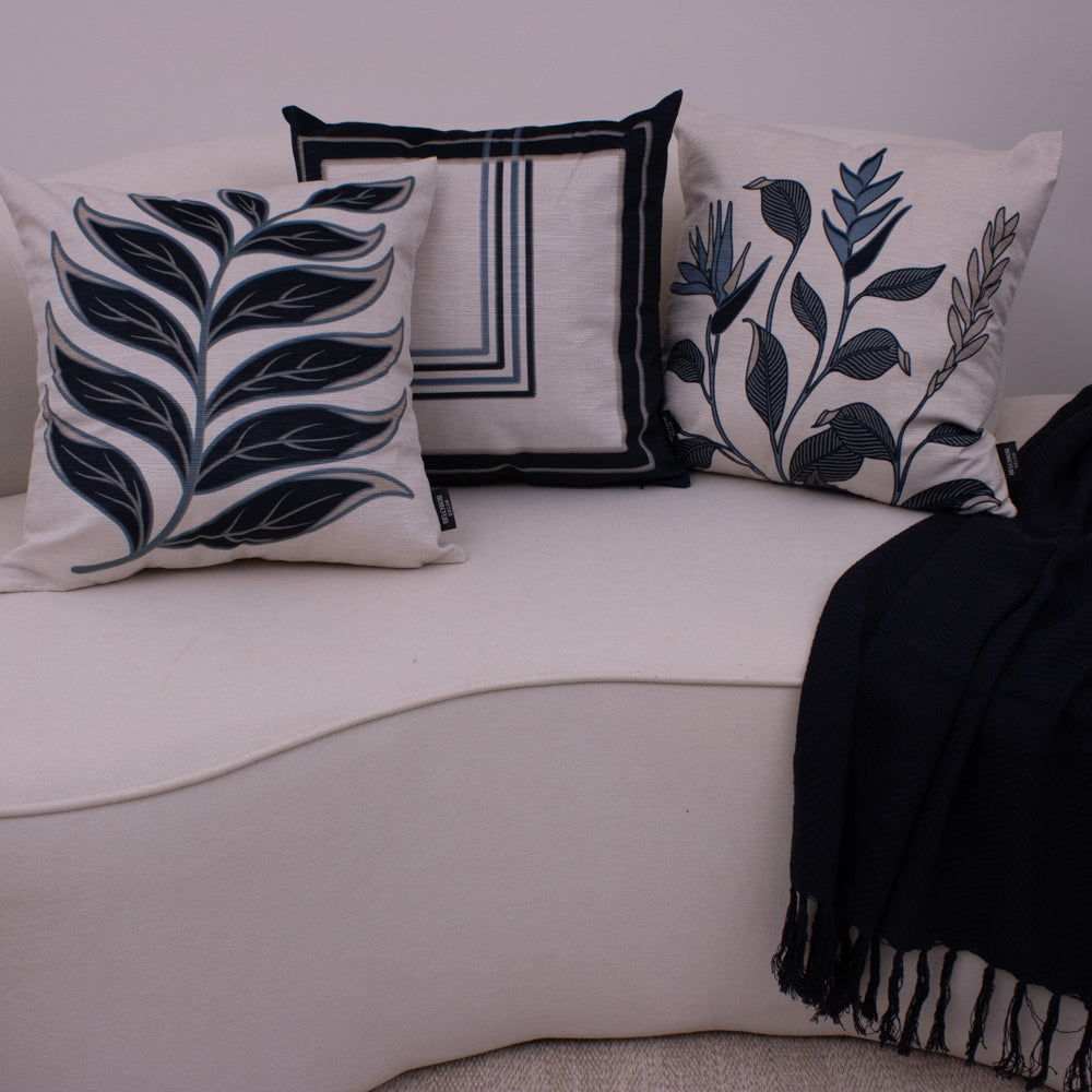 Kit com 3 Capas de Almofadas 43x43 - Azul Elegance