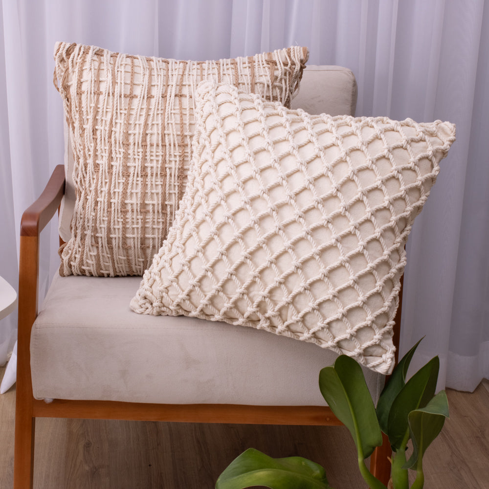 Capa de Almofada Trama Natural – 50x50 cm