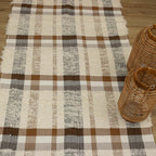 Tapete Beira Xadrez Neutro Elegance 80x150cm