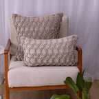 Capa de Almofada Macramê Cinza– 50x50 cm