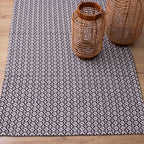 Tapete Beira Cama Indiano 70x140cm - Preto e Branco