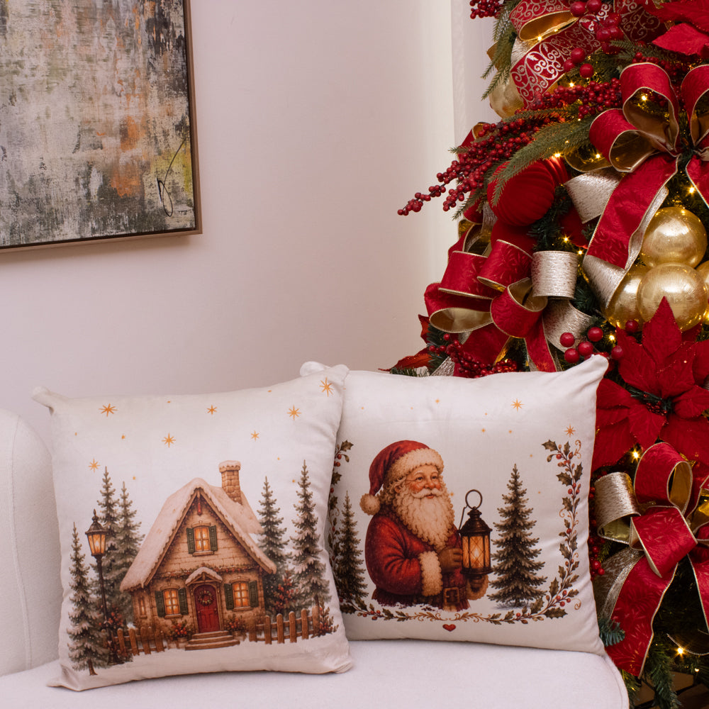 Kit com 2 Capas de Almofada Natalinas – Natal Aconchegante