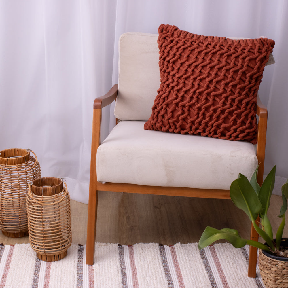 Capa de Almofada Trama Terracota – 50x50 cm