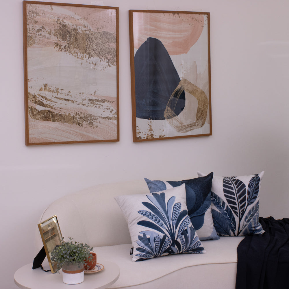 Kit com 3 Capas de Almofadas 43x43 - Azul Botanique Elegance