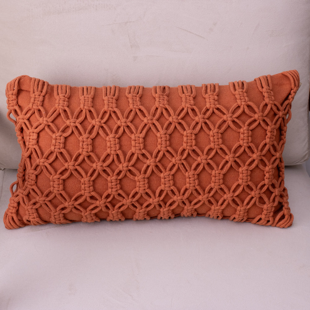 Capa de Almofada Macramê Terracota – 30x50 cm