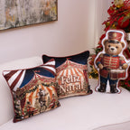 Almofada Urso Soldadinho de Natal com Tambor – 58x35 cm