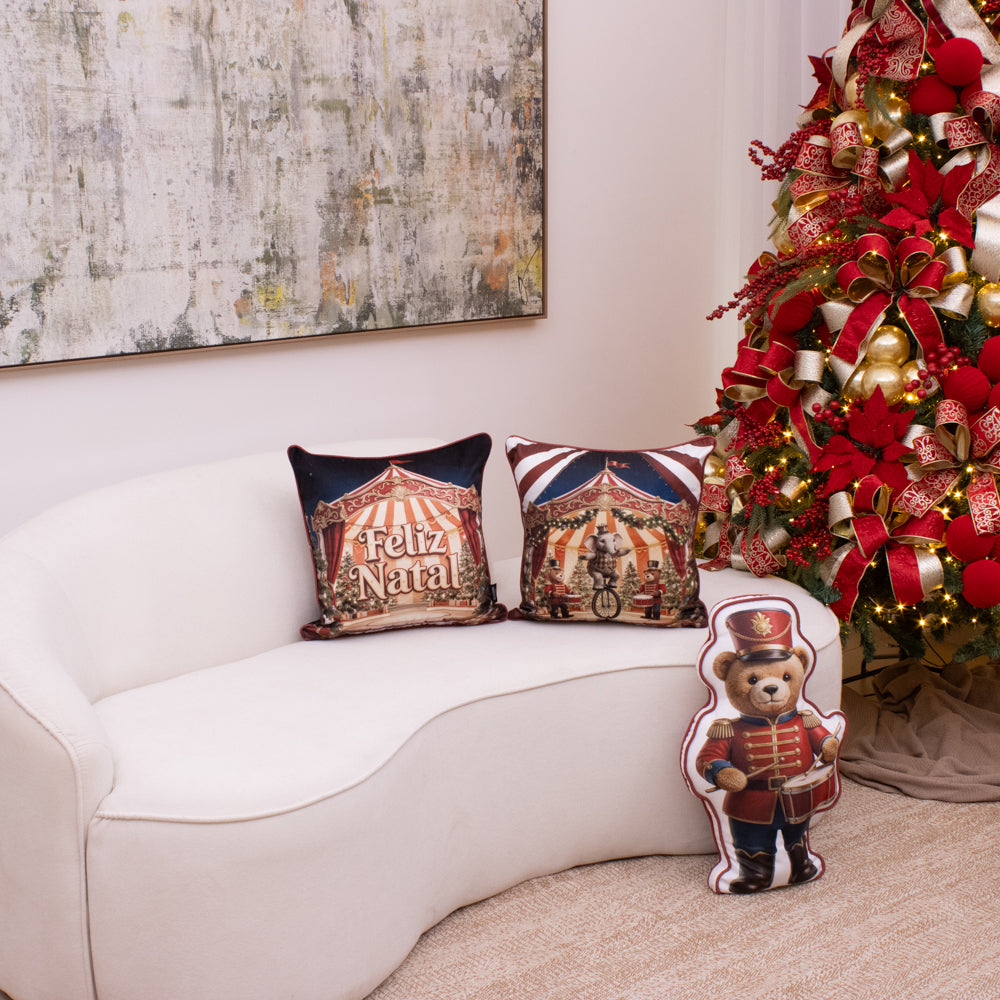 Kit com 2 Capas de Almofada Natalinas – Natal em Cena
