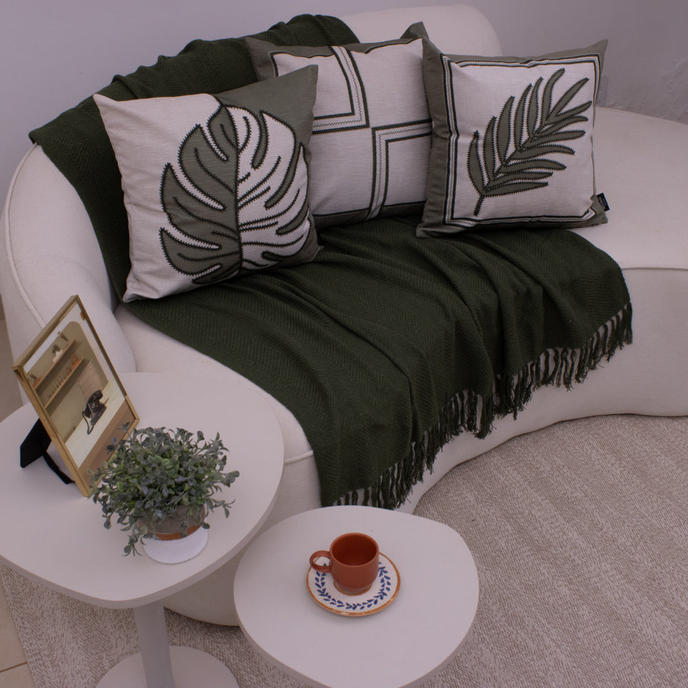 Kit com 3 Capas de Almofadas 43x43 - Verde Elegance