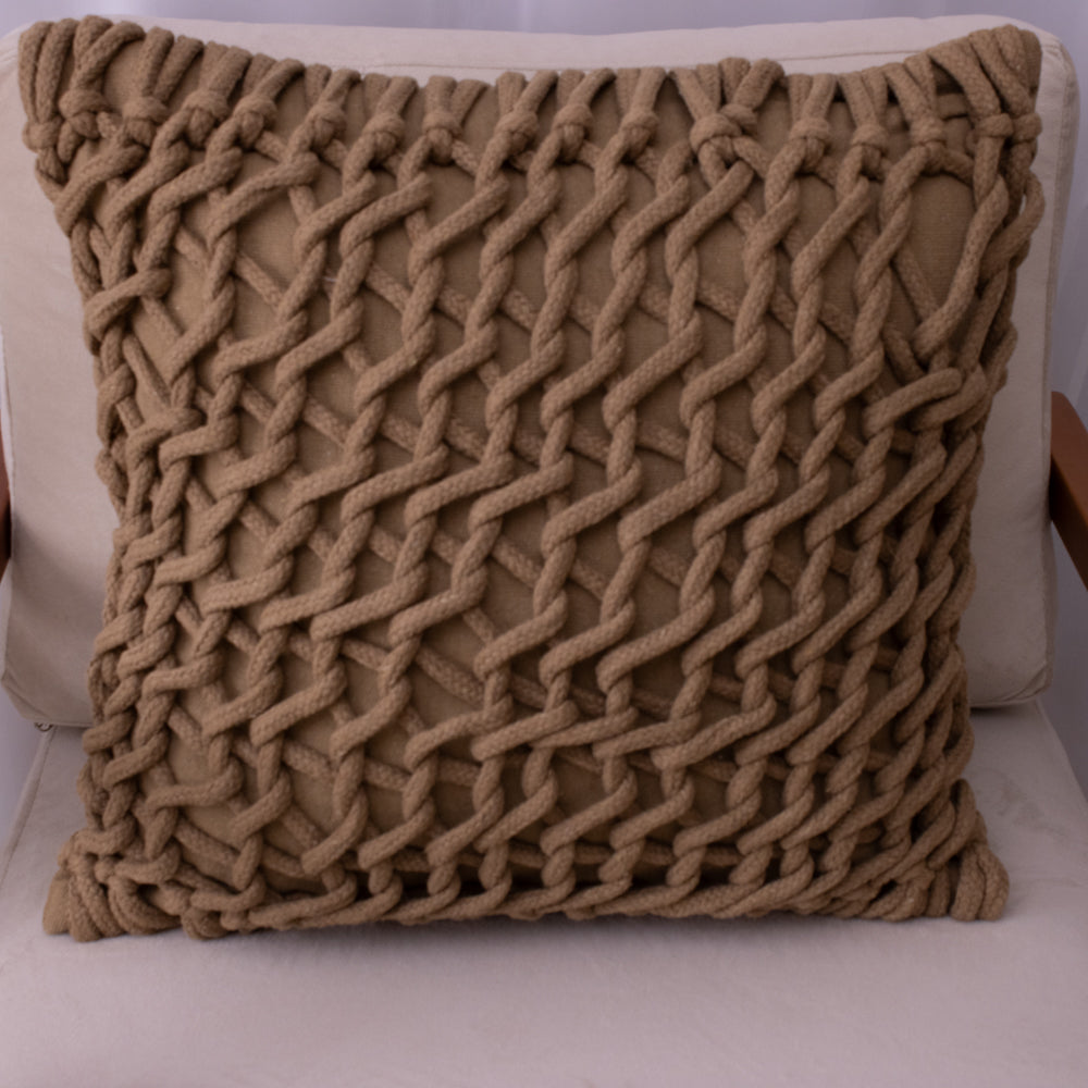 Capa de Almofada Trama Marrom Claro – 50x50 cm