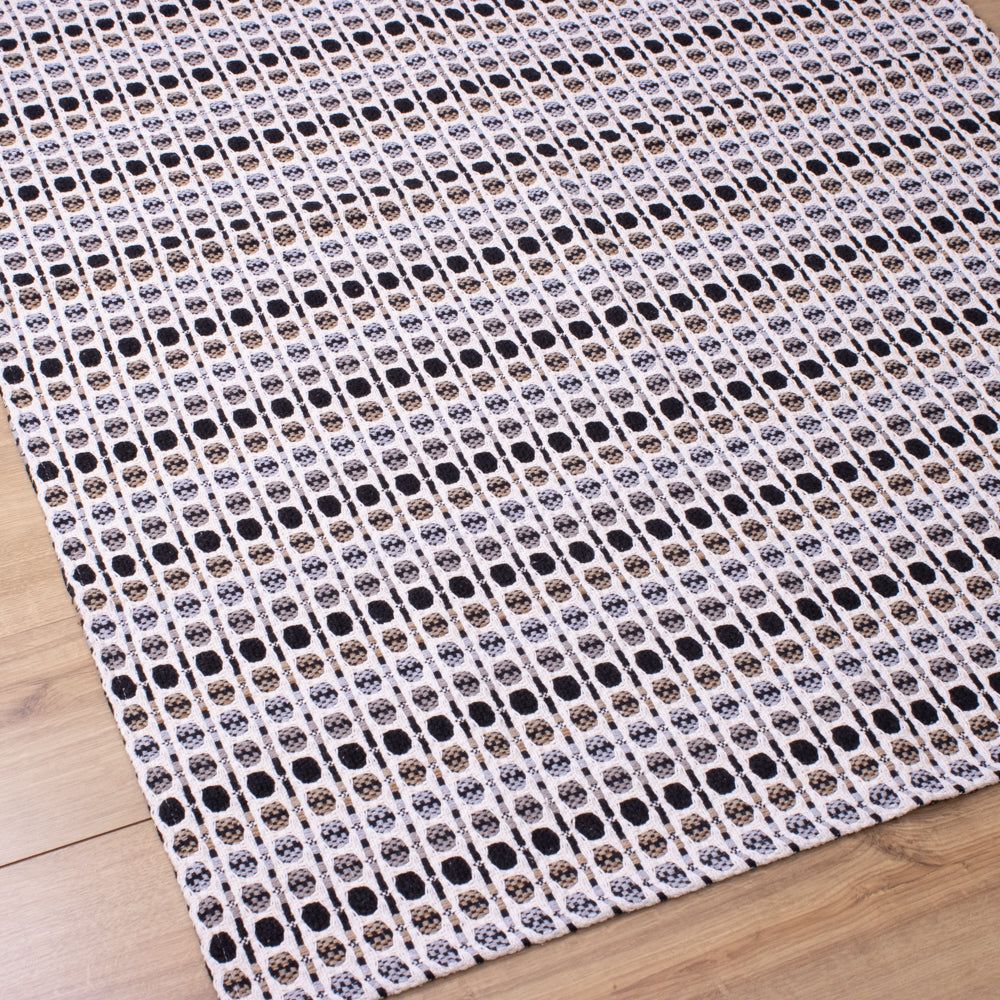 Tapete Beira Cama Indiano 70x140cm - Marrom e  Cru