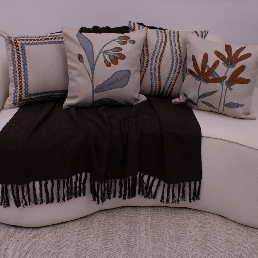 Kit com 4 Capas de Almofadas 43x43 - Botânico Terracota
