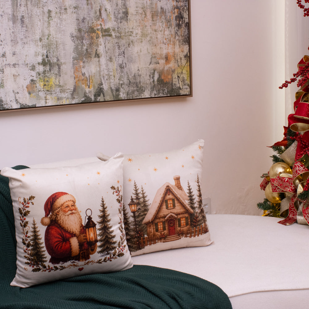 Kit com 2 Capas de Almofada Natalinas – Natal Aconchegante