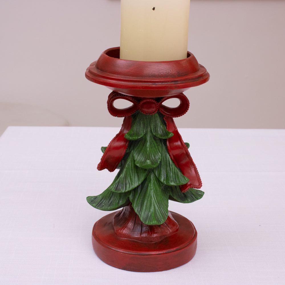 Conjunto de Castiçais Laços de Natal – 2 Peças