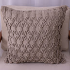 Capa de Almofada Macramê Cinza– 50x50 cm