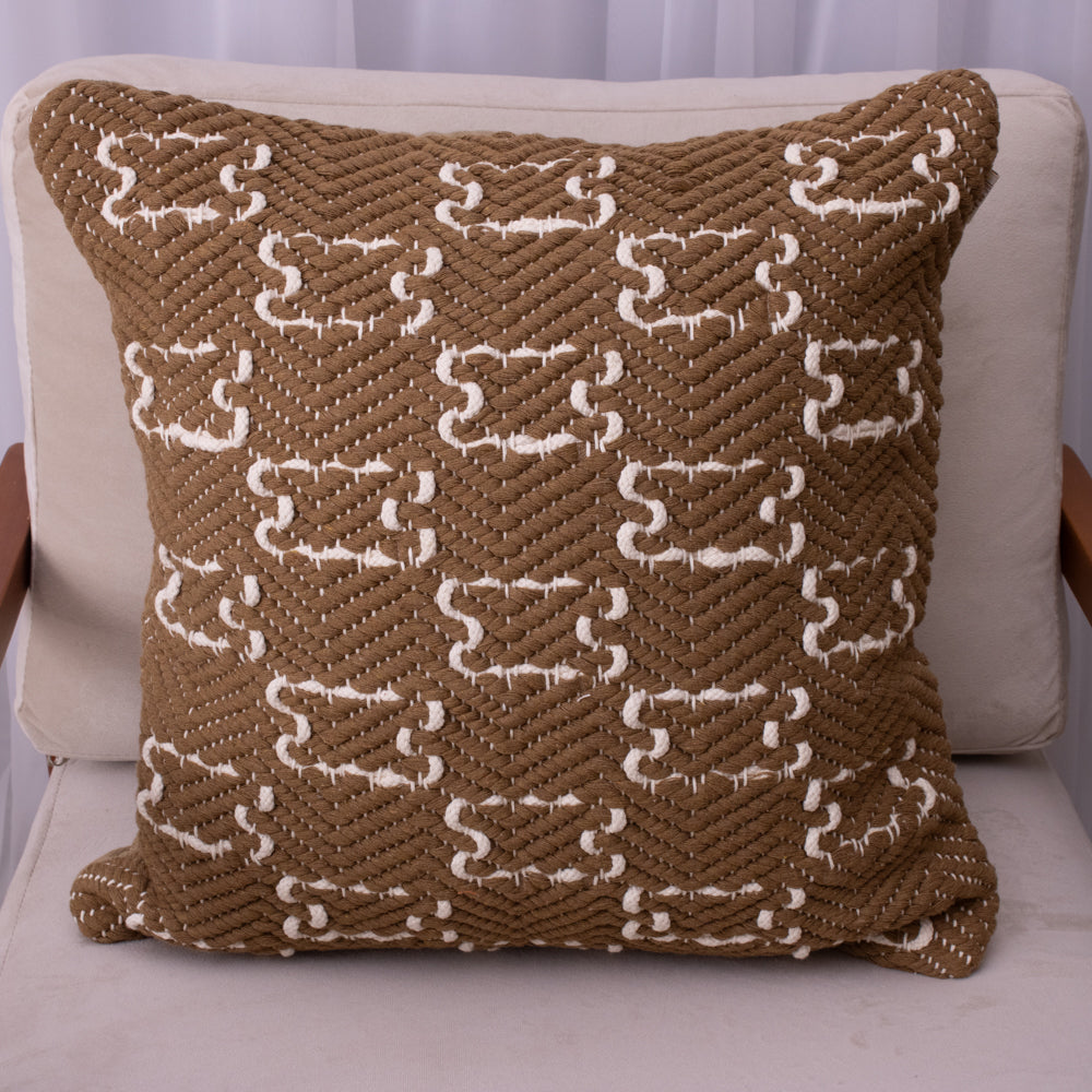 Capa de Almofada Arabesco Marrom Claro – 50x50 cm
