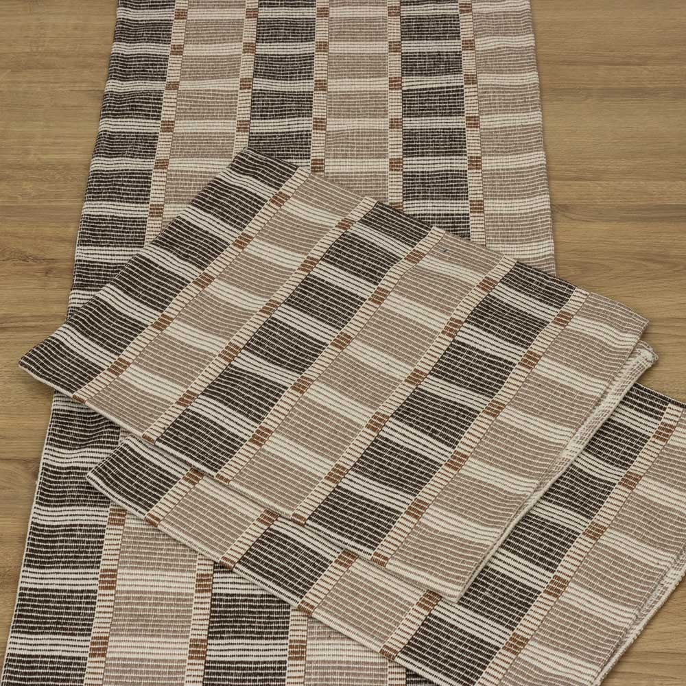 Jogo de Passadeira Zurick Dama com 3 peças - Marrom Claro e Escuro