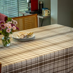 Toalha de Mesa Xadrez 1.40x1.40 m - Bege