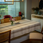 Toalha de Mesa Xadrez 1.40x1.40 m - Bege