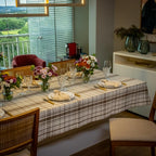 Toalha de Mesa Xadrez 1.40x1.40 m - Bege