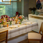 Toalha de Mesa Xadrez 1.40x1.40 m - Bege