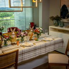 Toalha de Mesa Xadrez 1.40x1.40 m - Bege