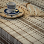 Toalha de Mesa Xadrez 1.40x1.40 m - Bege
