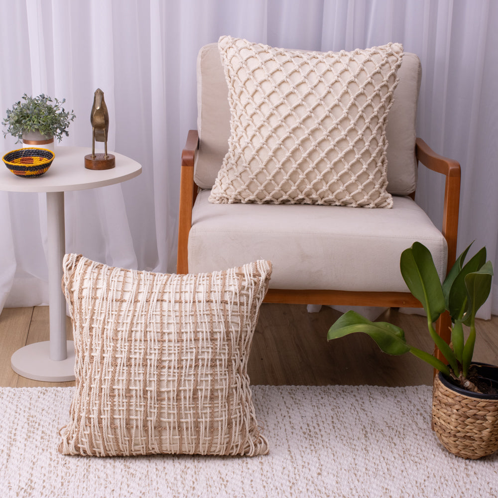 Capa de Almofada Trama Natural – 50x50 cm