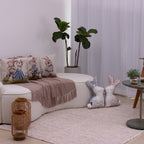 Almofada de Páscoa Formato Coelho com Cordonê Bordado e Pompom - 30x48 cm