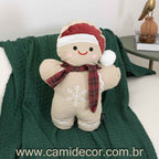 Almofada Natalina GingerBell com Bordado e Aplicação
