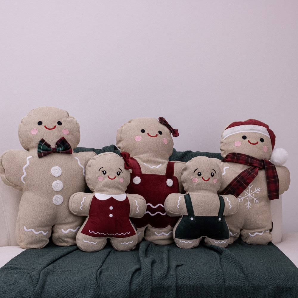 Almofada Natalina GingerBella com Bordado e Aplicação