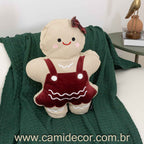 Almofada Natalina GingerBella com Bordado e Aplicação