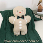 Almofada Natalina GingerBen com Bordado e Aplicação
