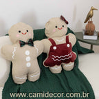 Almofada Natalina GingerBen com Bordado e Aplicação