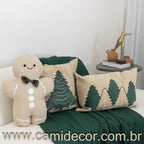 Almofada Natalina GingerBen com Bordado e Aplicação