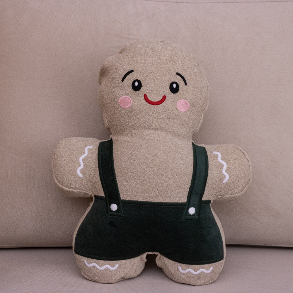 Almofada Natalina GingerBen com Bordado e Aplicação