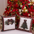 Kit com 2 Capas de Almofada Natalinas – Laços de Natal