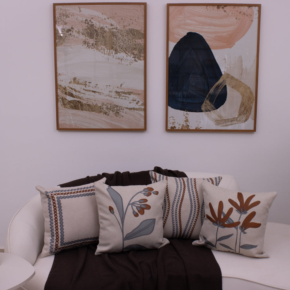 Kit com 4 Capas de Almofadas 43x43 - Botânico Terracota