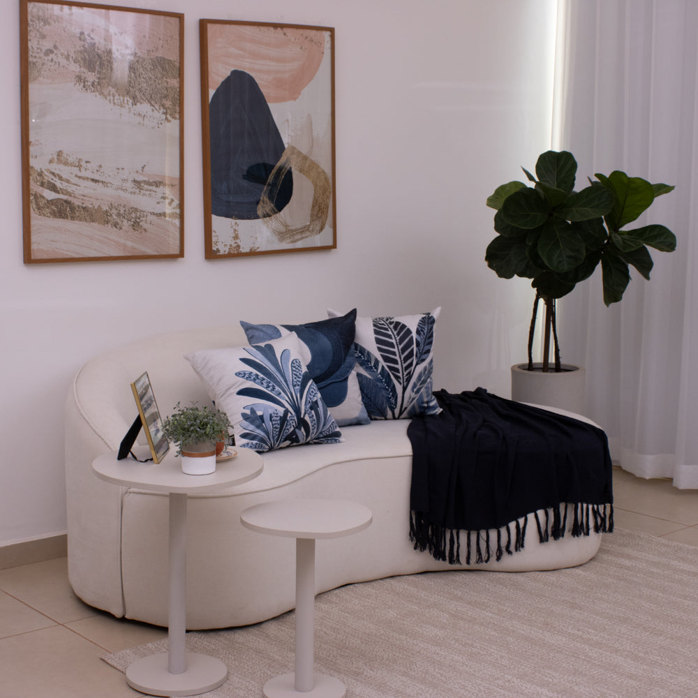 Kit com 3 Capas de Almofadas 43x43 - Azul Botanique Elegance