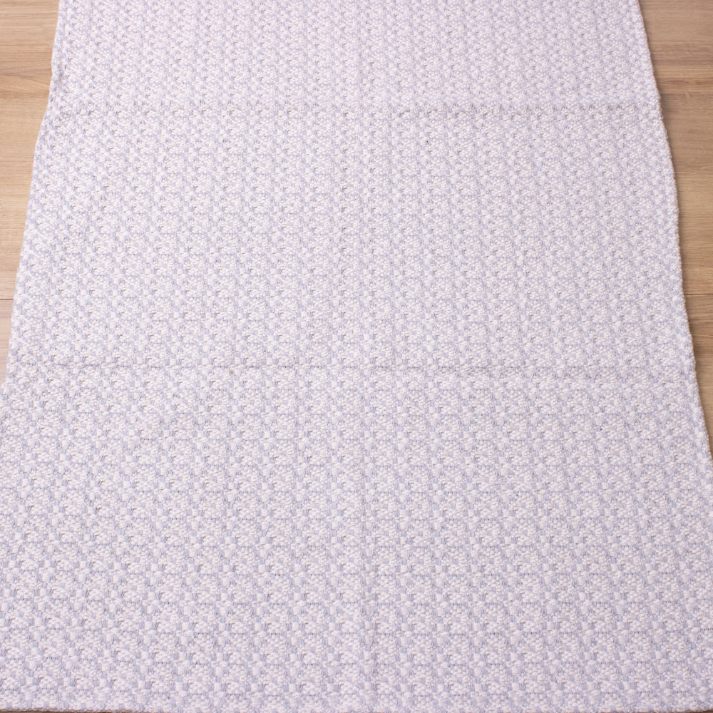 Tapete Beira Cama Indiano 70x140cm - Cru e Cinza Claro