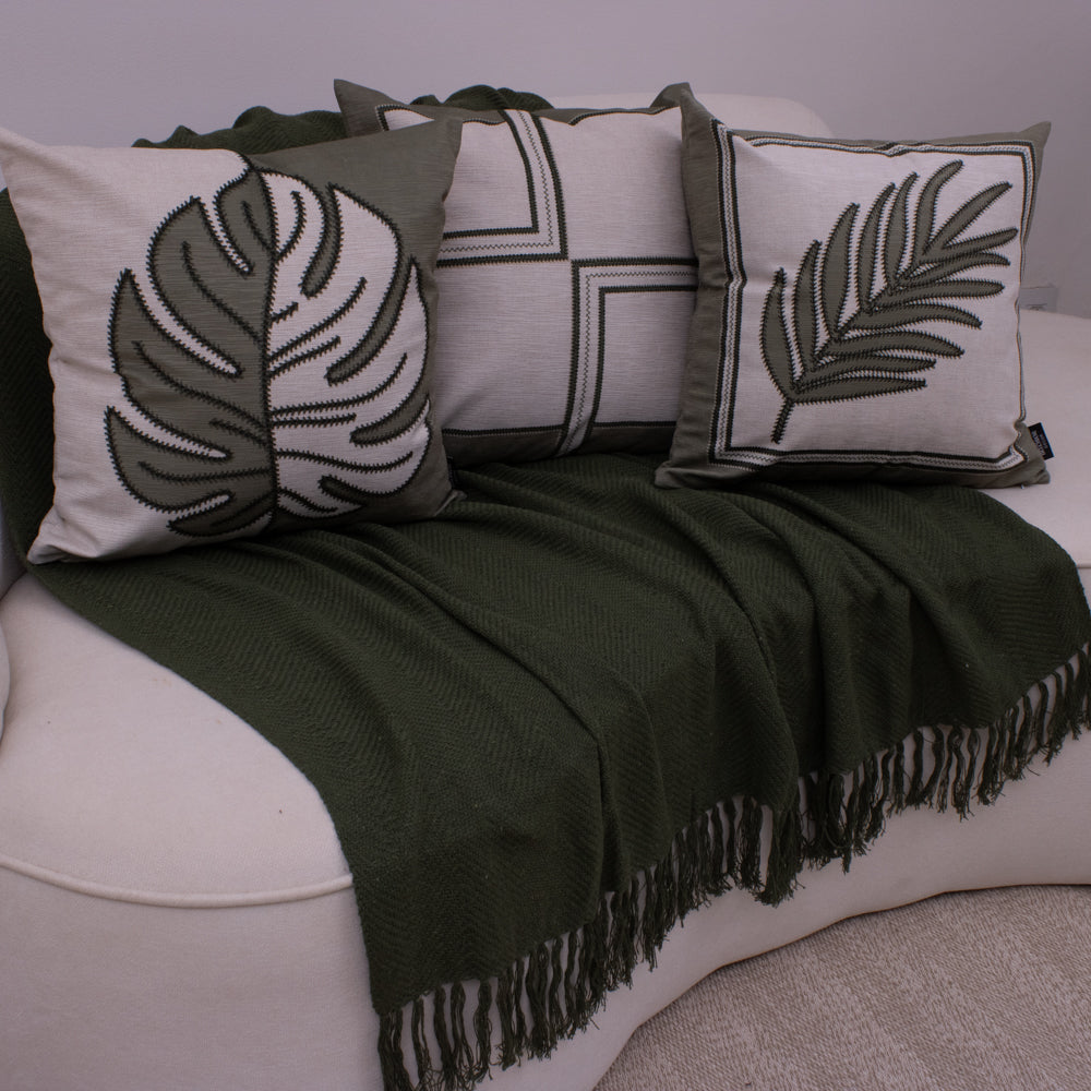 Kit com 3 Capas de Almofadas 43x43 - Verde Elegance