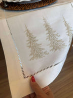Caminho de Mesa Encanto Natalino Branco - Bordado 40x180 cm