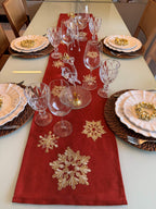 Caminho de Mesa Encanto Natalino Vermelho - Bordado 35x173 cm